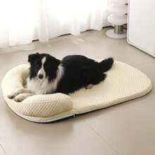 Breathable Spring Summer Cooling Large Dog Bed Ati-Slip Bed With Pillow Silk Fabric Dog Bed Small Dog Cushion Pet