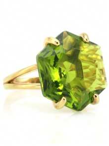 1pc Women's Elegant Green Cubic Zirconia Hexagon Ring, Suitable For Engagement, Valentine's Gift - 綠色 - 查看 5