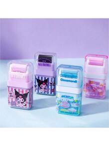 Sanrio 1pc Sanrio Family Cartoon Design Rubber Stamp, Cute Creative Eraser For Students