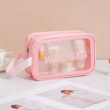 Makeup Bag Cosmetics Toiletry Bag Travel Suitcase Divider - 淺粉色 - 查看 5