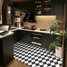 MORCART 40片自粘乙烯基地板砖，防水，可移除，尺寸为7.8英寸 x 7.8英寸，适用于DIY安装于浴室、厨房、壁炉、宠物屋、楼梯、卧室、墙面等处，黑白两色可选。 - 彩色 - 查看 2