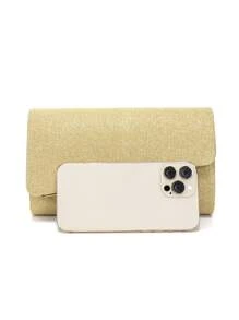 Bolso de embrague de plata para el Día de San Valentín, diseño en V con cadena metálica, con brillo y lentejuelas, bolso de fiesta para eventos, bodas y cenas, bolso de mano casual para dama