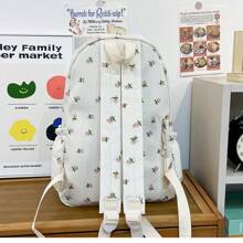 Mochila estilo japonés con estampado floral Ditsy, diseño coreano de Harajuku, de gran capacidad y liviana, para estudiantes de secundaria mujeres