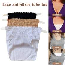 Women Lace Camisole Clip-On Mock, Snappy Bra Insert Overlay Modesty Panel Vest, Solid Color Cleavage Cover, Pack Of 3 - Multicolor - View 2