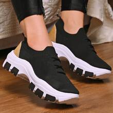 Women's Platform Sneakers With High Sole, Blogger Girl, Lightweight And Comfortable - 黑色 - 查看 2