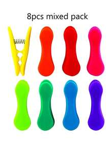 2/8 peças de clipes para sacos plásticos: clipes multifuncionais para armazenamento de alimentos, adequados para vedação de vários sacos plásticos e sacos para lanches, ótimos para organização e armazenamento na cozinha