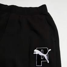 Puma 男女同款百搭簡約經典純棉舒適防風休閒束腳針織運動長褲衛褲 - 黑色 - 查看 6