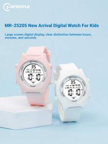 MINGRUI 新款时尚儿童手表，3ATM防水，夜光闹钟，计时，多功能手表，学校用品，儿童礼物 - 均碼 - 查看 1