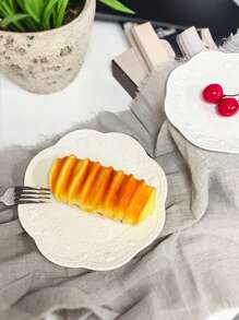 European Luxury Retro Butterfly Embossed Ceramic Dinner Plate, 6inch/8inch Household Plate, High-End Exquisite Cake Plate, Fruit Plate, Dessert Plate, Salad Plate, Housewarming Gift, Elegant Souvenir