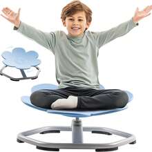 Robotime Robud Kids Sensory Flower Shape Swivel Chair, Autism Spinning Chair For Kids Sensory, Autism Kids Swivel Chair With Non-Slip Design, Training Body Coordination, No Assembly Blue - Blue - View 2