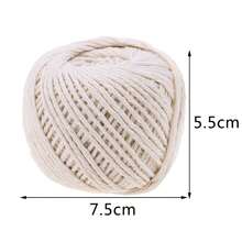 Cuerda de carnicero de 2 mm de grosor, hilo de algodón para preparación de carne, atar pavos, barbacoa, cuerdas para salchichas, cordón de 100 metros - Blanco - Ver 2