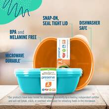 Recipiente de almacenamiento de alimentos, Juego de 2, Garantía de calidad Azul aguamarina 5MZ8 - Naranja - Ver 4