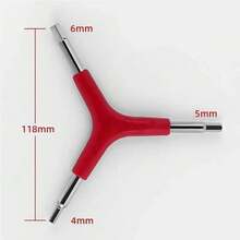 Bicycle Repair Tool 4/5/6mm Hex Wrench, Hex Key Spanner - Red - View 4