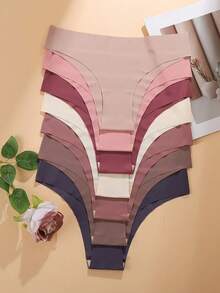 Kit 7 Seamless Panties For Women's Lingerie - Assorted Colors And Kits - Nhiều màu - Xem 1