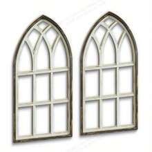 2 件乡村农舍窗框木质壁挂标志 - 优雅的白色和天然木质装饰，适合家庭、办公室、工作室、咖啡馆或咖啡店 - 完美的礼物创意、装饰品 - 彩色 - 查看 4