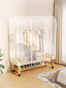 1 Stück hochwertige großvolumige Mantelregal Staubabdeckung, multifunktionale transparente wasserdichte Kleiderbügel Abdeckung, waschbare Hängeaufbewahrungstasche mit Doppel-/Einzelreißverschluss, verwendet für Kleiderschrank Aufbewahrung - zum Schutz vor Staub und Feuchtigkeit für Mäntel, Anzüge, Kleider, Schlafzimmer, Organizer, Heimlagerung, Damenhosen in Schwarz