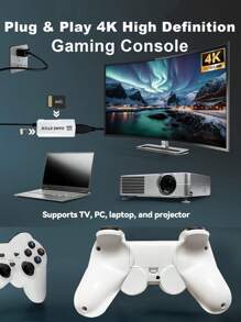 1 Set Of Home TV Game Console 4K HD Wireless Two-Player Game Controller Nostalgic Arcade Joystick Built-In 30000 Classic Retro Games PS1/GBA/FC And Other 23 Simulators Plug And Play Game Stick No Need For Network Game Box Can Be Archived Video Game Console Party Gathering Interactive Supplies