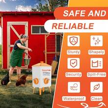 ZenxyHoC Chicken Feeders No Waste, 4 Ports Poultry Feeder With Buckets Troughs Orange - Orange - View 5