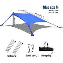 Beach Tent Canopy Sun Shade, UPF50+ Portable Beach Shade Tent, Beach Shade Canopy With Sandbag