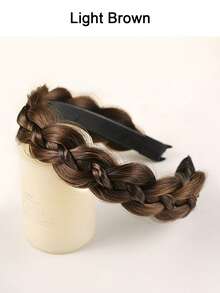 1条防滑蓬松鱼骨纹理合成发箍，洗脸编织发箍，鱼骨纹理假发发箍，新娘及日常佩戴发饰，发箍 - 彩色 - 查看 21