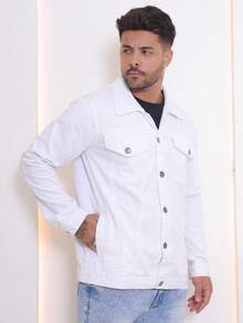Men's Denim Jacket Men's Denim Jacket With Pockets - 白色新品 - 查看 1