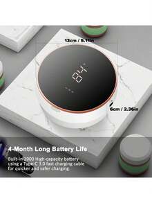 1 件圆形壁挂式非接触式洗手液分配器，1 件 13 厘米 * 13 厘米皂液器，USB 可充电壁挂式自动红外传感器泡沫洗手液分配器，带白色和黑色泡沫选项 - 白色和黑色 - 查看 10