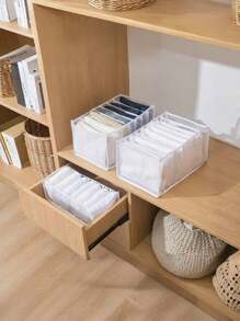 1pc/3pcs Underwear Storage Box Foldable Underwear Divider Storage Box, Wardrobe Storage Box Divider Box, Bra Drawer Storage Box Socks Underwear Storage Box Drawer Storage Clothes Pants Jeans Skirt Storage Box, Storage Pieces, Home Storage