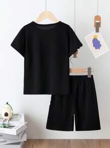 2 Piece Sports Set For Young Boys: Short Sleeve T-Shirt, Mesh Breathable, Loose Fit Shorts, Suitable For Basketball, Football, Sizing For 4-12 Years Old, Summer