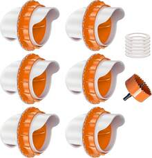 ZenxyHoC Chicken Feeders No Waste, 4 Ports Poultry Feeder With Buckets Troughs Orange - Orange - View 1