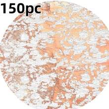 12/24/50/100/150 Stücke 33cm rundes Einweg-Besteck-Set in Goldfarbe, elegante Folie Tisch-Deko, geeignet für Hochzeit, Party, Veranstaltung, Weihnachten, Thanksgiving, Geburtstag, Abschluss, Candle-Light-Dinner, Valentinstag und Single-Party