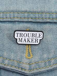 1pc "OFFICER I DROP KICKED THAT CHILD IN SELF DEFENSE" Meme Pin - Viral Dark Humor Badge For Edgy Teens - Black and White - View 7