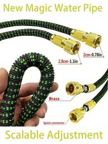 Neues dreifach erweiterbarer Gartenschlauch-Set mit langem Stiel-Schaumsprühgerät, 7,6m-30,5m erweiterbarer Gartenschlauch-Set