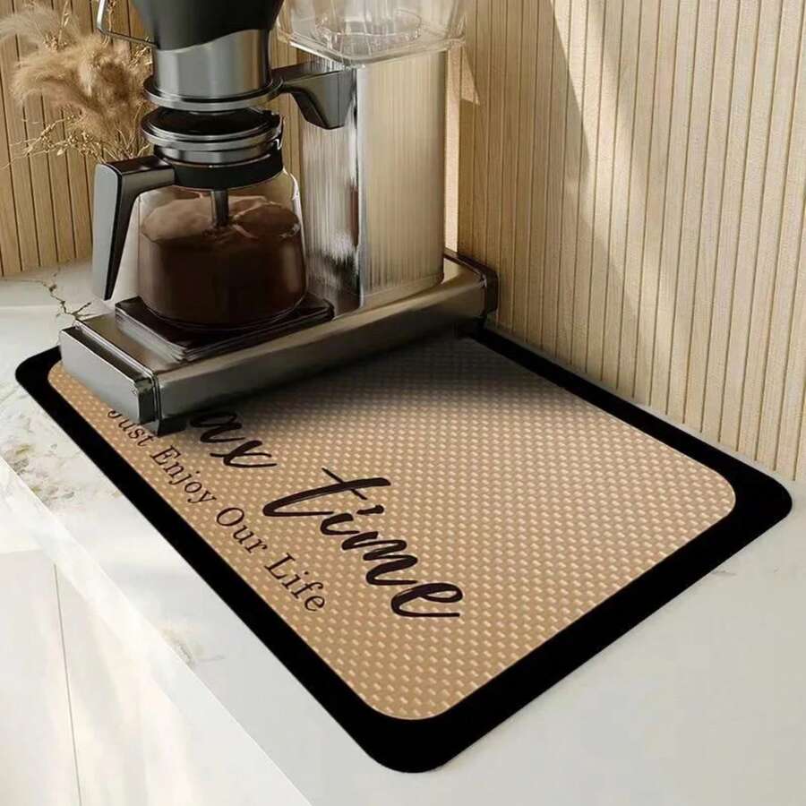 Alfombra paraáquina de café caliente, sin limpieza, tecnología antiincrustante, cojín de Control de agua de cuero, taza de café, almohadilla absorbente de agua - Café oscuro - Ver 1