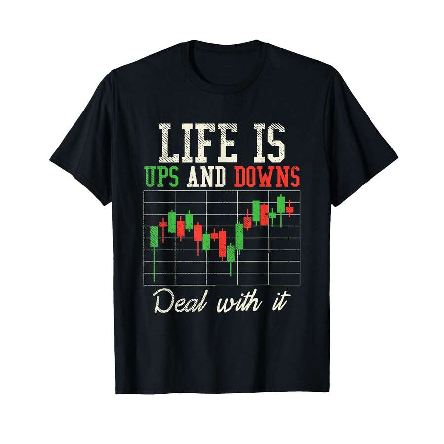 Stock Market Day-Trading Forex Saying Design Men Women T-Shirt, ET Gifts For Mom - Black - View 1