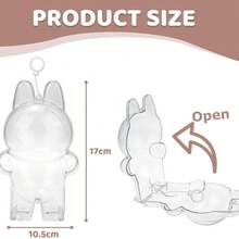 Mrltau Protective Keychain For Labubu Have A Seat, Transparent PVC Case For Labubu Doll, Easy Installation, Modern , Protect Your Cute Doll - White - View 13