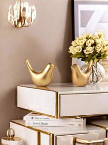 Creative Golden Bird Sculpture Home Decoration, Suitable For Living Room, Porch, Bookshelf To Display The Best Birthday Graduation Gift.