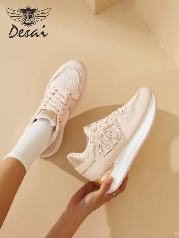 DESAI New Fashionable & Comfortable Women Casual Sports Shoes, Letter Design, Lightweight & Non-Slip Sole