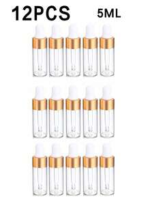 5/10 件 1/2/3/5ml 精油玻璃滴管空瓶磨砂样品瓶带玻璃吸管滴管用于滴管精油瓶，香水香薰化妆品容器，玻璃精油滴管瓶 - 金色 - 查看 25