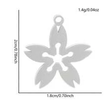 2pcs Fashionable 304 Stainless Steel Gold/Silver Plant & Flower Pattern Pendant, Vacuum Electroplated Durable Craft, Suitable For Necklace, Earrings, DIY Jewelry Making