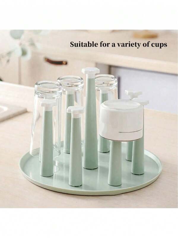 1 pieza Soporte plegable con bandeja para tazas/vasos de 4/9/12 posiciones, adecuado para encimera, estantería de escritorio doméstico para secar tazas, escurridor de vasos de agua, organizador de botellas de vidrio, para uso doméstico, bar, club o fiesta