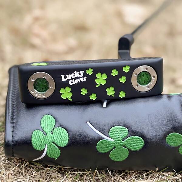 1 Stück schwarzer Glücksklee Golf Putter, Golfschlägerkopf verbreitert auf 32 33 34 35 36 Zoll, Kapuze Golf Schläger - erhöht Ballgeschwindigkeit, einfach zu treffen mit Zielführungslinie.