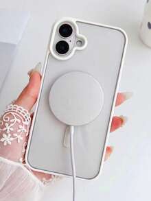 1 件简约马卡龙透明磁性全身防震保护手机壳，适用于 17/17 Air/17 Pro/17 Pro Max/16/16 Pro/16 Plus/16 Pro Max/15 Pro Max/15/14/13/12/11，适合家人、朋友、孩子、生日、春季、节日、男朋友、女朋友、情人节 - 白色 - 查看 4