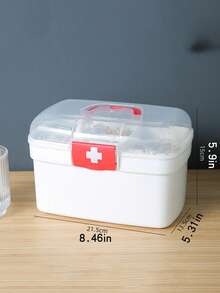 1pc Medical Storage Box, Large Capacity Home & Dorm Portable Medicine & Supplies Container, Small Home First Aid Kit, Christmas, Easter, Thanksgiving, Halloween Gift