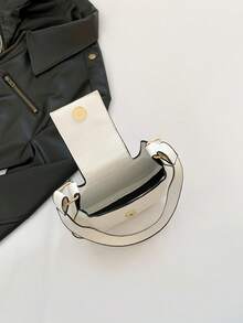 Lightweight, Suitable For Business And Casual Occasions. A Women's Underarm Bag With PU Leather And Double S Metal Hardware, A New Style For Spring, A Fashionable And Versatile Shoulder Bag, A Crescent Bag. It Is Very Suitable For Girls, Female College Students, Newcomers And White-Collar Workers. It Is Extremely Appropriate For Offices, Universities, Work, Business, Commuting, Outdoor Activities, Traveling And Outings. - White - View 5