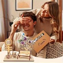 1 set Décoration de table en bois pour anniversaire cadeau d'argent - 19,0 cm * 5,38 cm, Panneau en bois pour anniversaire 30e, 40e, 50e, 60e, 70e, Décoration d'atmosphère pour anniversaire heureux, Panneau décoratif de fête avec vélo, grand arbre, chaise, Décoration de scénario, Parfait, Cadeau d'anniversaire