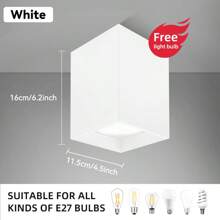 Faretti a incasso ad alta luminosità di grandi dimensioni, forma quadrata/rotonda, attacco lampadina E27 sostituibile, alloggiamento in metallo, tensione AC 85-265V, adatto per uso domestico, living, negozi, supermercati, centri commerciali, ristoranti, caffè, bar, gallerie, lobby, scale, camera da letto, cucina, soffitto, parete