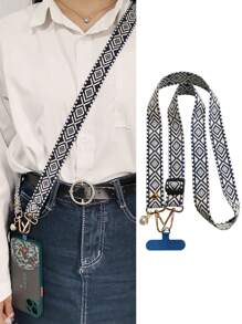 Line Lattice Stylish Pearl Pendant Bracelet Phone Crossbody Lanyard Rope Neck Rope Chain Compatible With APPLE Phone Case Universal Accessories