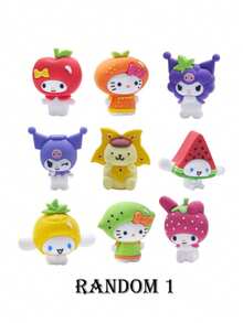 SANRIO 1 件  官方授权  神秘盲盒可爱水果图案盲袋系列      和其他 3D 动漫人物随机 1 个 PVC 高品质动漫创意收藏品家居卧室桌面装饰圣诞节情人节生日趣味礼物送给朋友粉丝 - 彩色 - 查看 9
