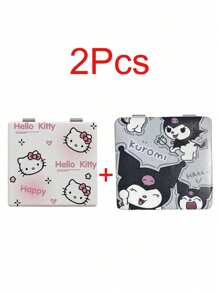 Sanrio Hello Kitty Spiegel Kuromi, Cinnamoroll, My Melody Anime Charaktere Katzen Portable Taschenspiegel Make-Up Tisch (einige Teile können zufällig sein)(Farbunterschiede zwischen verschiedenen Chargen), Haarstyling, Haarzubehör, Haarstyling Set, Haarpflegewerkzeuge