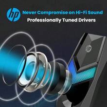 HP Speaker gaming RGB, speaker komputer USB, subwoofer, desktop, notebook, streamer universal, efek pencahayaan, audio dan video game desktop, artefak DHE-6000 hitam - DHE-6000 Hitam - View 6